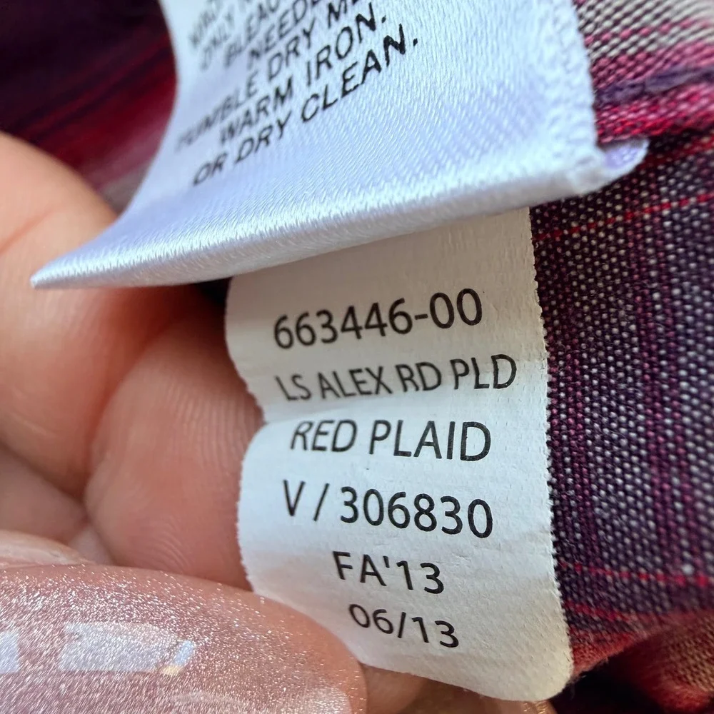 Banana Republic Men's XL Alex Red Plaid Soft Wash Cotton Button Down Shirt Y2K‎